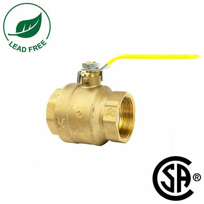 New 2" Ips Full Port Brass Ball Valve Csa Approved 600 Wog Lead Free Threaded